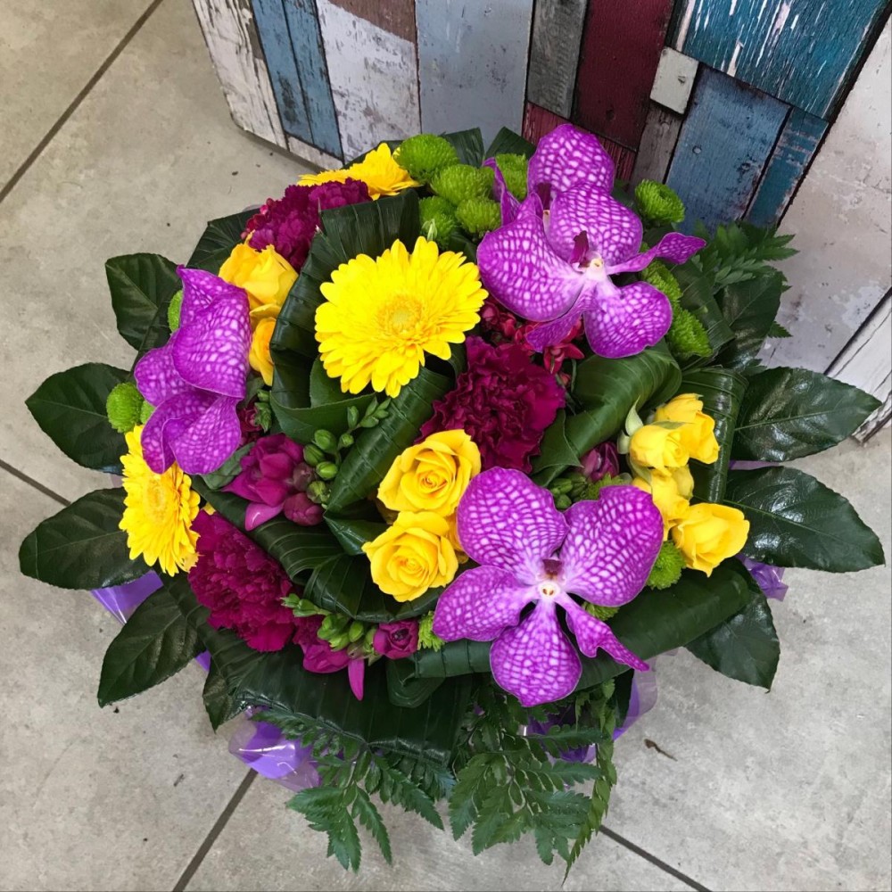 bouquet fuschia jaune